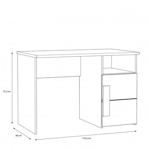 Biurko skandynawskie 110x60 cm ARKINA Biały /Dąb Artisan